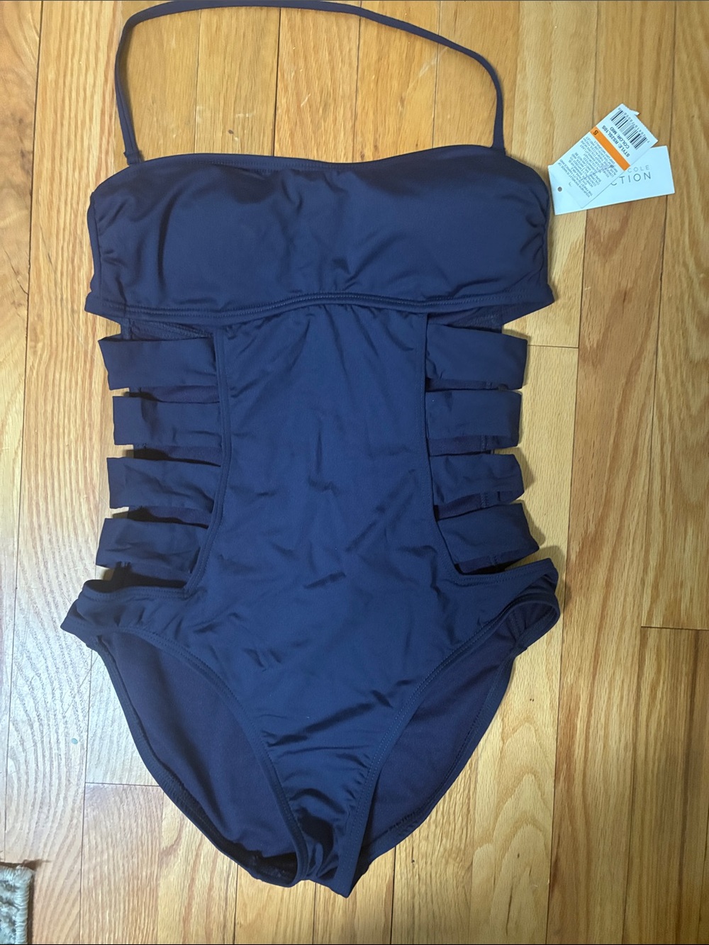 Kenneth Cole Navy Strappy One-Piece Swimsuit